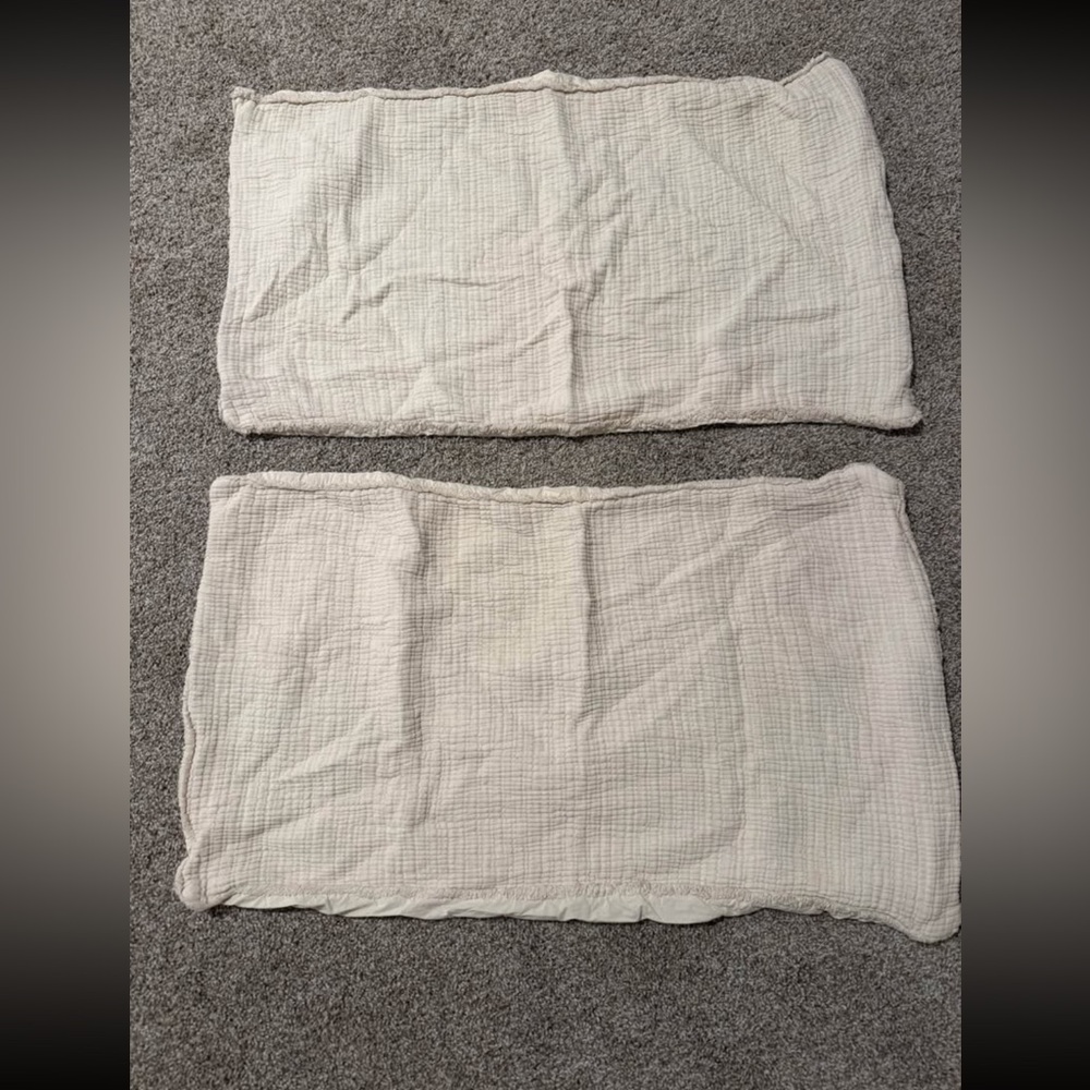 Casaluna Cream Textured Cotton Wrap King Pillow Cover